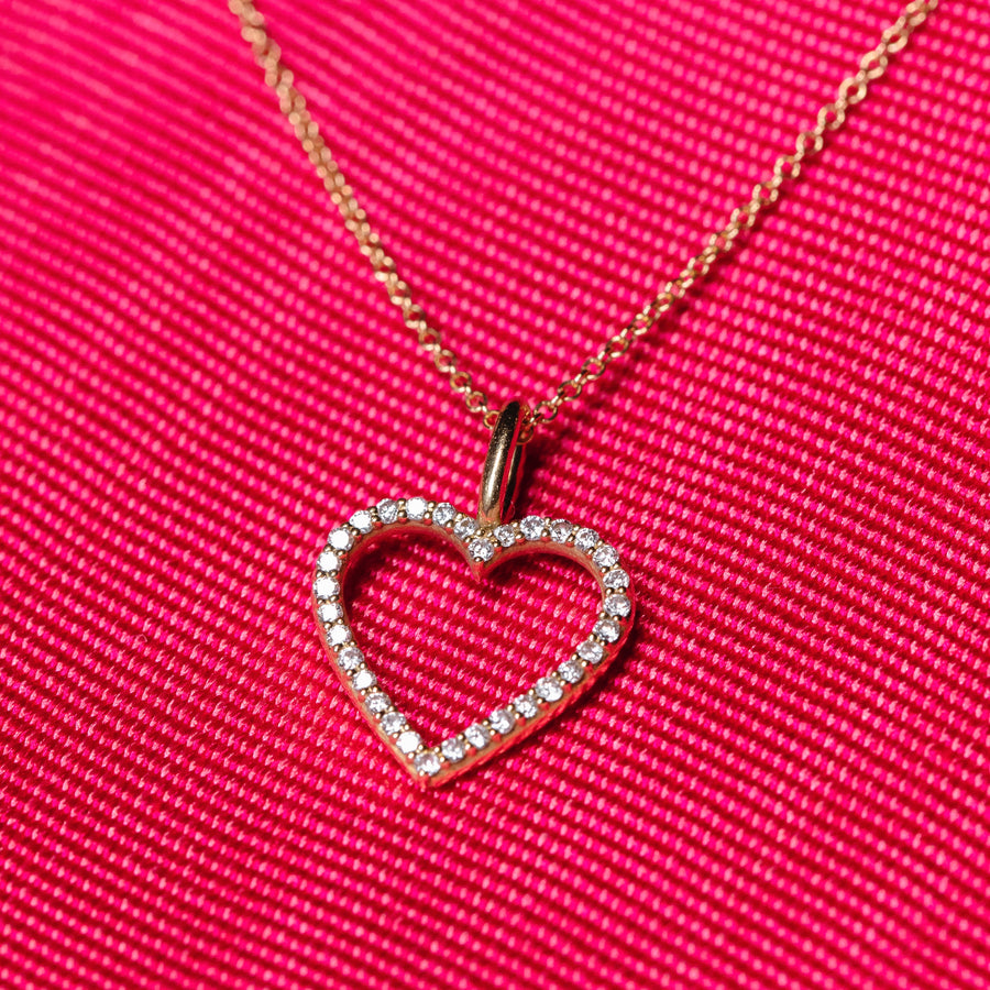 Astrid XL Heart Pendant, 18k Yellow Gold / White Gold