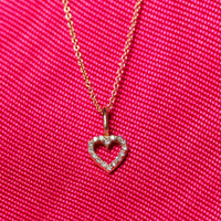 Astrid Heart Necklace, 18k Yellow Gold / White Gold