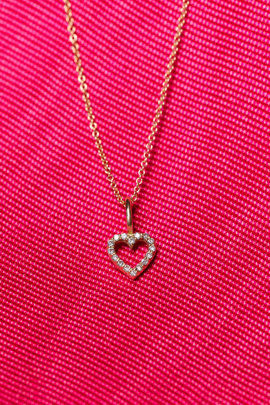 Astrid Heart Necklace, 18k Yellow Gold / White Gold