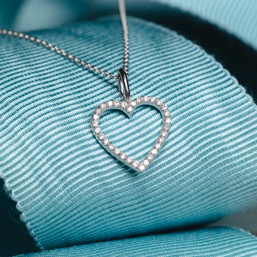 Astrid XL Heart Pendant, 18k Yellow Gold / White Gold