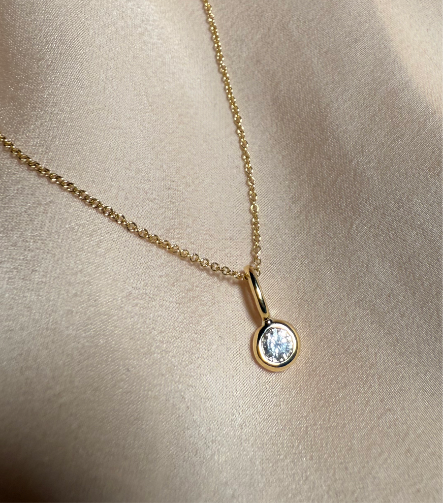 Greta Diamond Pendant, Yellow Gold / White Gold