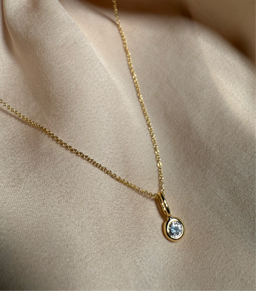 Greta Diamond Necklace, 18k Yellow Gold / White Gold