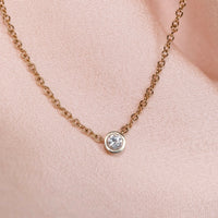 Mary Signature Diamond Necklace, 18K Yellow Gold / White Gold