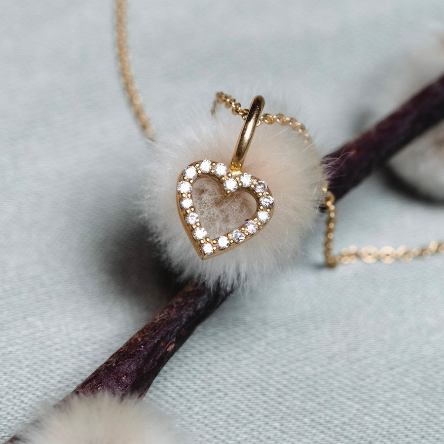 Astrid Heart Necklace, 18k Yellow Gold / White Gold