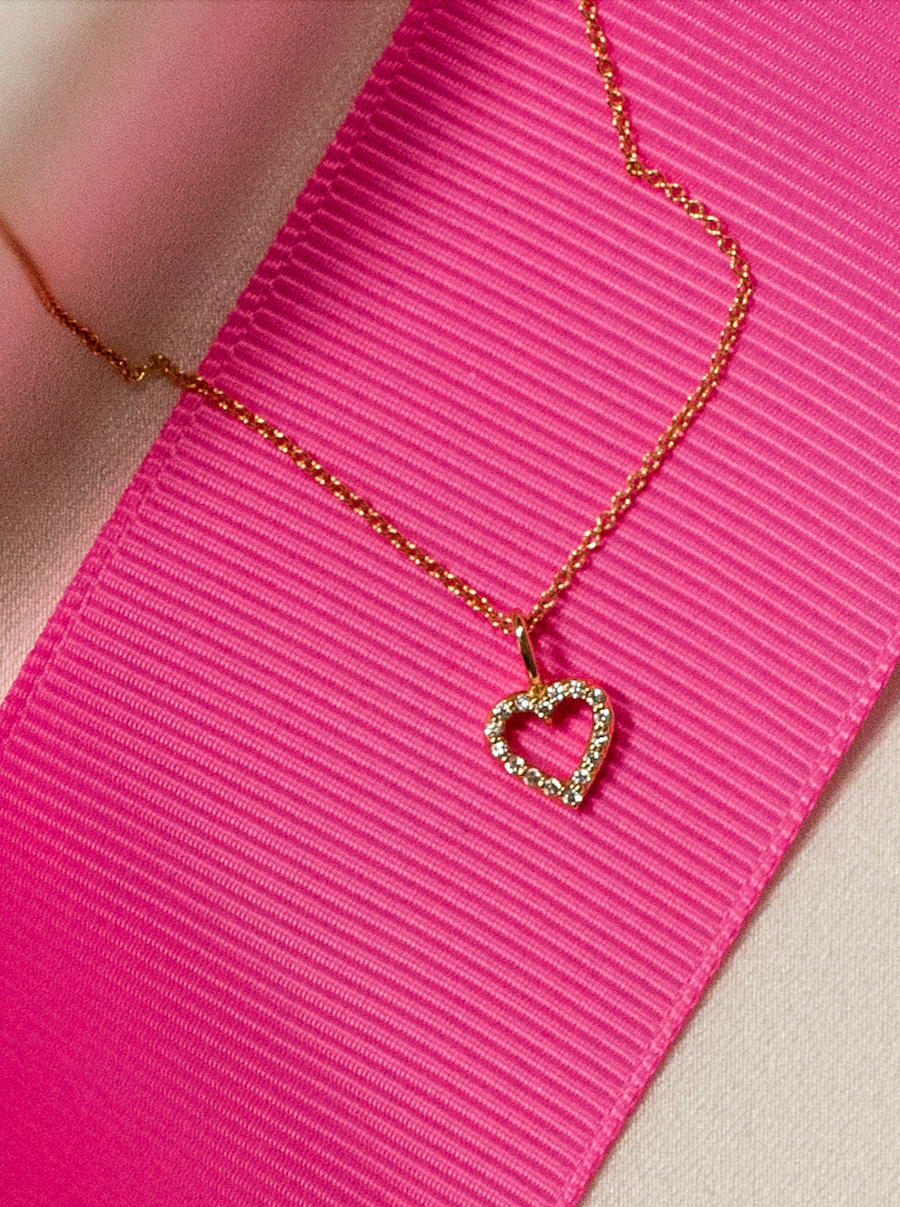 Astrid Heart Necklace, 18k Yellow Gold / White Gold