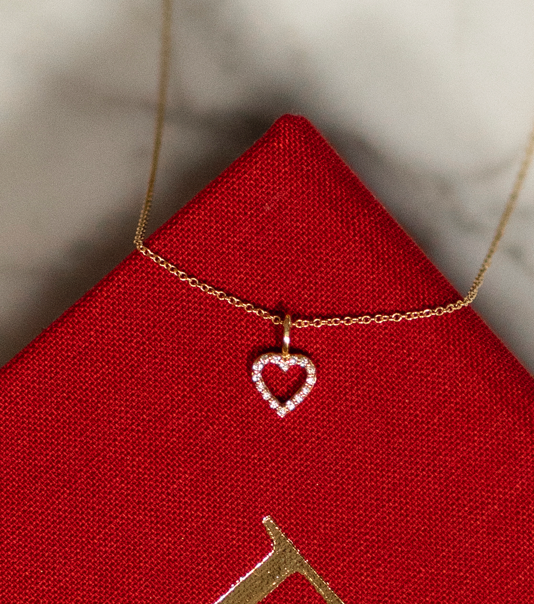 Astrid Heart Necklace, 18k Yellow Gold / White Gold