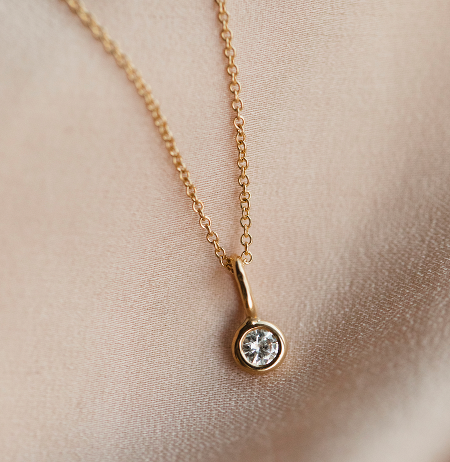 Greta Diamond Pendant, Yellow Gold / White Gold