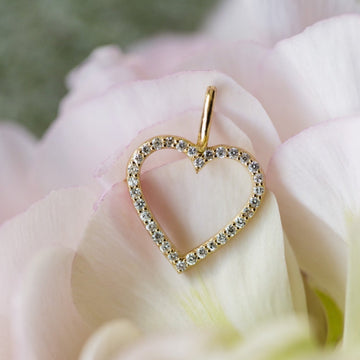 Astrid XL Heart Pendant, 18k Yellow Gold / White Gold